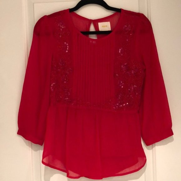 Anthropologie Tops - Anthropologie Maeve Red Tunic